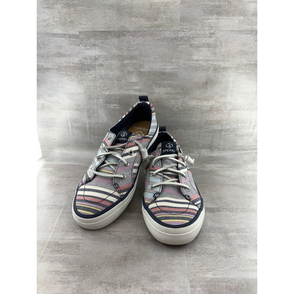 Sperry Crest Vibe Women Sz 8.5 Multi Color Striped Slip On Sneakers STS88468